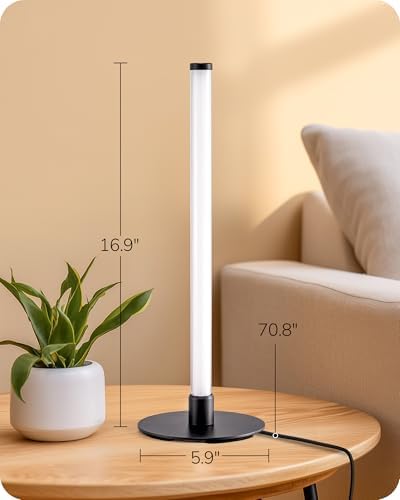 EDISHINE LED Skinny Table Lamp，Modern Slim Desk Lamp with 360° Illumination
