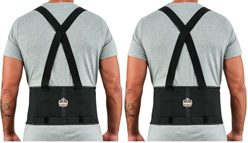 Ergodyne ProFlex 1650 Back Support Belt, 7.5" Elastic, Adjustable, Removeable Straps (Pack of 2)