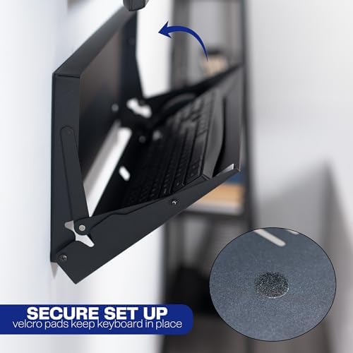 VIVO Black Flip Down 24 Inch Keyboard Tray Wall Mount, Mount-FDKB1
