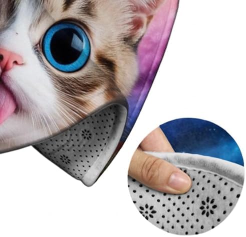 Large Home Decor Mat, Soft Round Yoga Carpet, Non Slip Machine Washable Home Office Circle Rug Funny Cute Galaxy Cat Taco Pizza