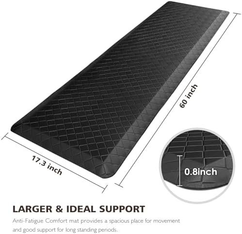 HappyTrends Kitchen Floor Mat - 4/5 Inch Thick Anti-Fatigue Kitchen Rug