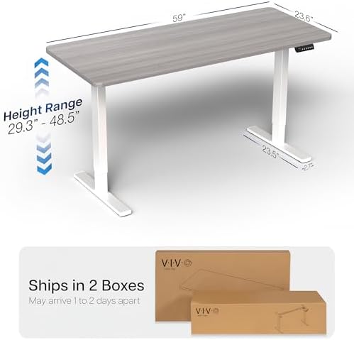 VIVO Dark Gray 60 x 24 in Standing Desk, DESK-KIT-1W6G