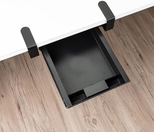 EHO Under Desk Slide-Out Storage Drawer, Small 11.7"x8.2" Pull-Out Organizer with Smooth Sliding Rail, Adjustable C-Clamp Mount, Black Tray for Home Office & Standing Desk