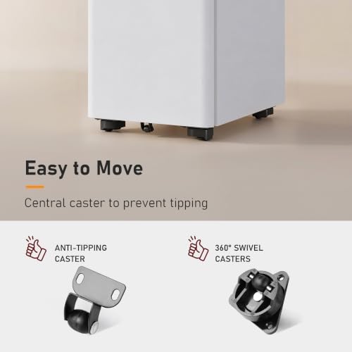 DEVAISE 3 Drawer File Cabinet on Wheels, Fully Assembled Except Casters