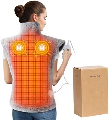 Massaging Heating Pad for Neck Shoulders and Back Massager
