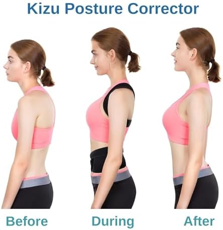 Kizu Spine Posture Corrector for Women and Men, Upper Back Brace Support