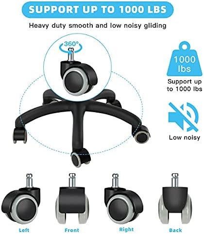 Omyoffice Replacement Office Chair Wheels 2", 1000LBS, Set of 5