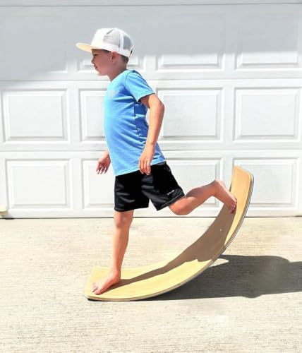 35" Balance Board Kids | Montessori Wobble Board for Toddlers Ages 3-5, Natural Wood Open-Ended Waldorf Sensory Toy for Indoor & Outdoor Play, Core Balance Trainer, Birthday & Christmas Gift 2026