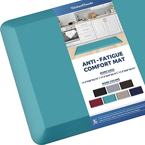 KitchenClouds Kitchen Mat Cushioned Anti Fatigue Kitchen Rug 0.8inch Water Resistant Non Slip Kitchen Rugs and Mats Standing Desk Mat Comfort Floor Mats for Kitchen Sink Office (17.3"x39",Green)