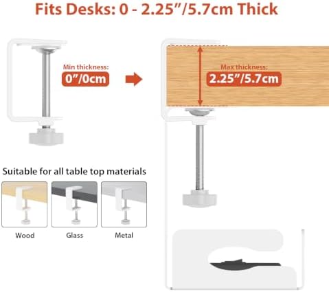 Univivi Under Desk Cable Management Tray, Cable Management, 16 inch, White