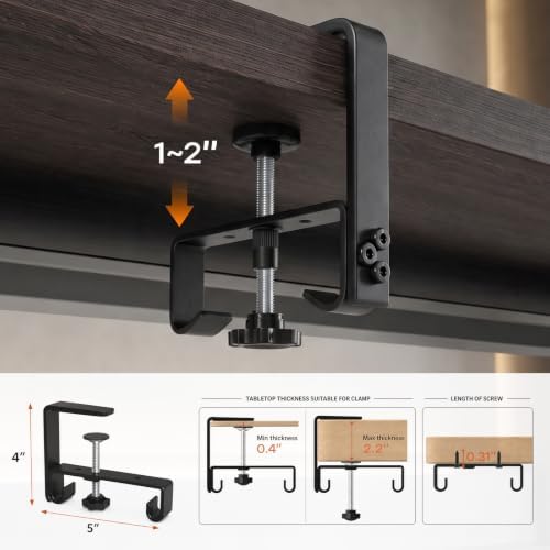 No Drill Under Desk Cable Management Tray, 48 Inch, Black