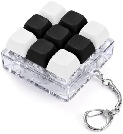 Keyboard Fidget Toy, Creamy Fidget Clicker Keyboard Fidget Keychain, Button Fidget Gifts for Adults, Boost Focus & Ease Anxiety Anywhere — Perfect Stress-Relief Gift (3×3 Grid Layout J)