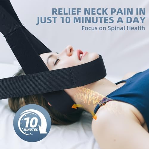 Y Neck Strap Stretcher & Cervical Traction Device for Neck Pain Relief – Manual Spine Decompression Tool with Chin Strap, Neck Stretcher Strap for Chiropractic Adjustments & Posture Correction