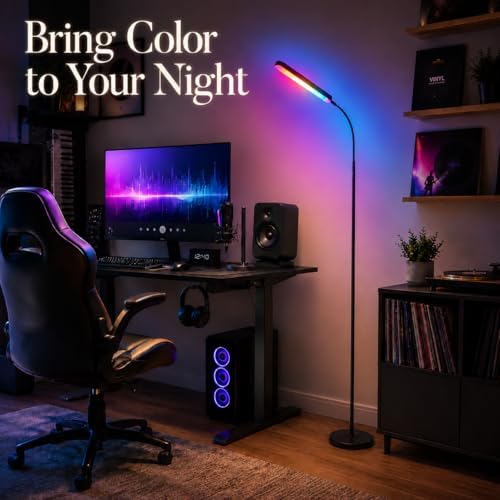 Wio-Mio RGB Floor Lamp, 15W/1000LM LED Floor Lamp with Stepless Dimming