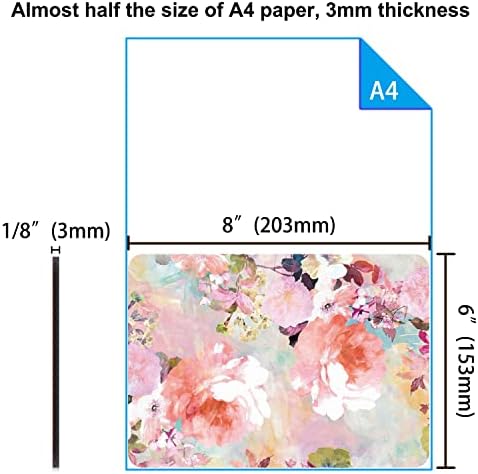 Small Mouse Pad 6 x 8 Inch, Audimi Mini Mouse Pad Thick for Laptop Wireless Mouse Home Office Travel, Portable & Washable (Flower)