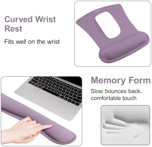 MOSISO Wrist Rest Support for Mouse Pad & Keyboard Set, Ultra Violet