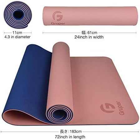 Gruper Yoga Mat Non Slip, Eco Friendly Exercise Mat with Carrying Strap