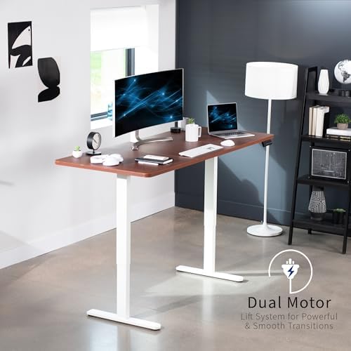 VIVO Dark Walnut 71 x 30 in Standing Desk, DESK-KIT-E2W7D