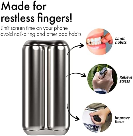 ONO Roller - Handheld Fidget Toy for Adults | Help Relieve Stress, Anxiety, Tension | Promotes Focus, Clarity | Compact, Portable Design (Natural, Full Size - Stainless Steel)