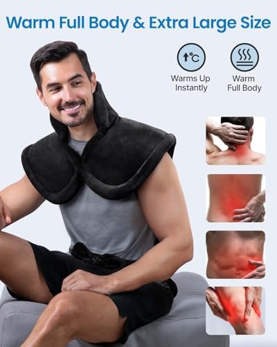 RENPHO King Size Heating Pad for Back, FSA Eligible HSA, 24"x37", Black