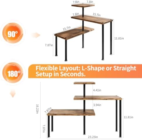 3 Tier Adjustable Countertop Organizer Corner Shelf