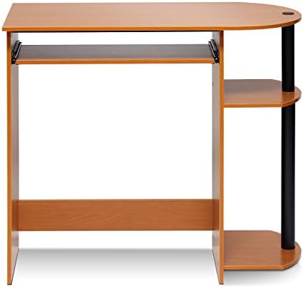 Furinno Simplistic 31.5" Wide Desk with Keyboard Tray, Light Cherry Oak