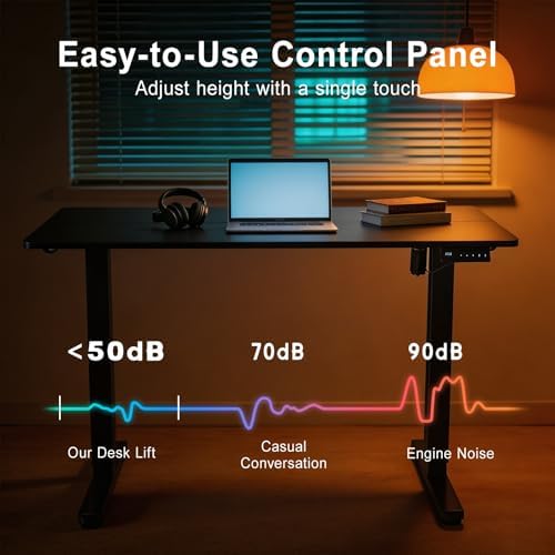 60 Inch Height Adjustable Standing Desk for Home Office, Black