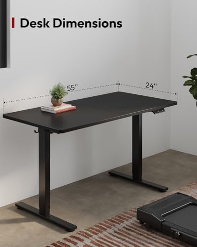 SANODESK 55''x24'' Height Adjustable Electric Standing Desk for Home Office