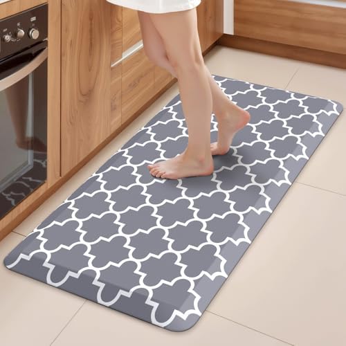 WISELIFE Anti Fatigue Mats for Kitchen Floor, 20" x 39", 4/5 Inch, Grey