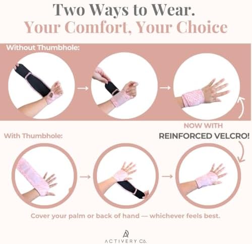 Carpal Tunnel Wrist Brace Left Hand, Right Hand for Women, Day or Night Compression Wrist Support Brace for Fitness, Keyboard Use, or Overnight Support, 2 Pack, Pink Zebra Print