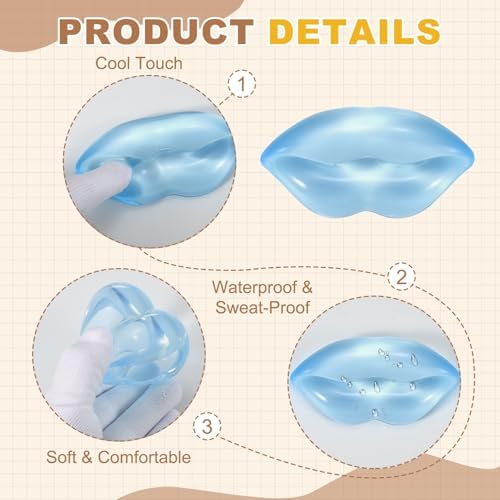 PATIKIL Gel Wrist Rest, Wrist Support for Mouse Lip Shape Ergonomic Mouse Pad Soft Silicone Support Comfortable Cushion for Computer Gaming Office Home, Bright Blue