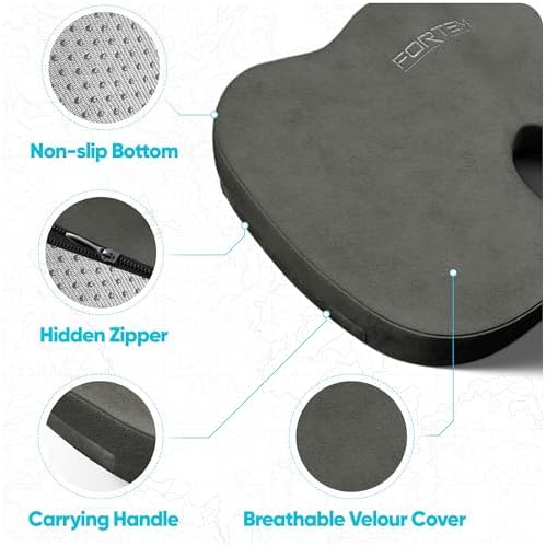 FORTEM Seat Cushion, Office Chair Cushion for Tailbone Sciatica Pain Relief