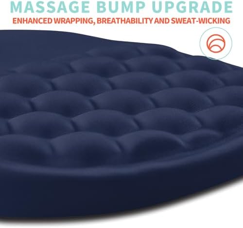Ergonomic Mouse Pad Wrist Support with Memory Foam Massage Bulge, Carpal Tunnel Pain Relief Mousepad Wrist Rest for Mouse(12x8 inch, Dark Blue)