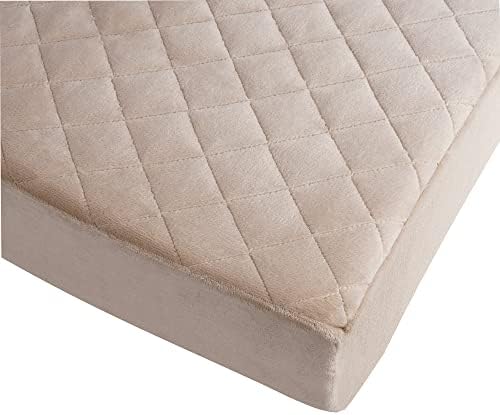 Medium-Soft 20x20x3 Memory Foam Recliner Chair Seat Cushion for Long Sitting - Armchair Pad with Washable Velvety Cover with Waterproof Layer & Non-Slip Base for Seniors & Elderly - Beige