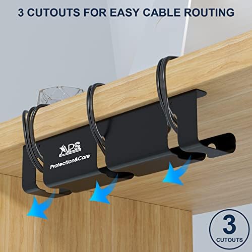 Qiyuan Under Desk Cable Management Tray, 2-Pack No-Drill 16" Cable Raceway