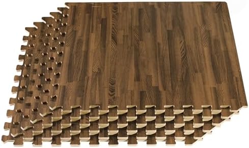 Forest Floor Farmhouse 3/8 Inch Thick Printed Foam Tiles, Premium Wood Grain Interlocking Foam Floor Mats, Anti-Fatigue Flooring – Stylish Flooring Solution