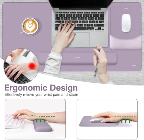 MOSISO Keyboard Mouse Pad Set, Large Gaming Mouse Pad&Keyboard Wrist Rest
