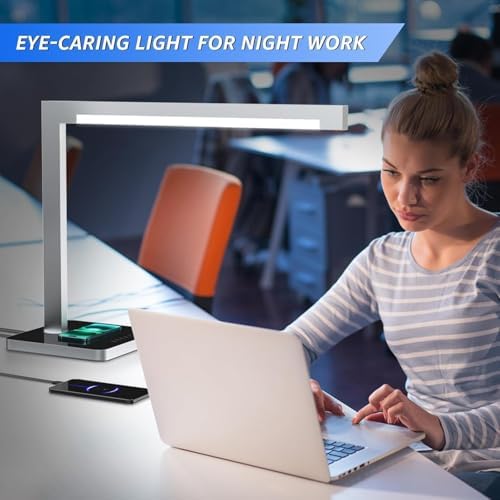 4-Pack Aluminum LED Desk Lamp with Charging, 15W Table Lamp