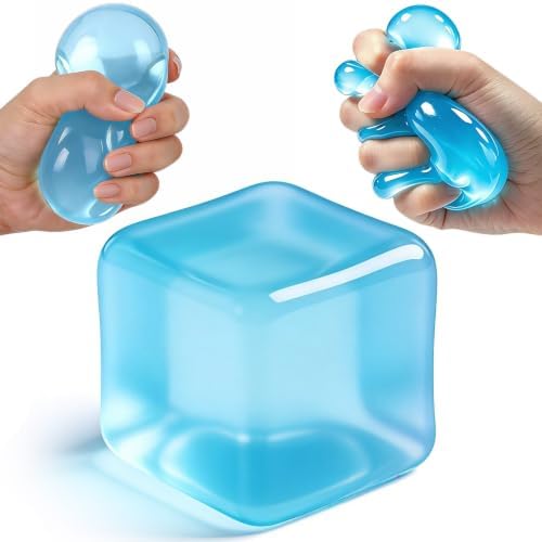 Cube Squishy Stress Relief Toys, Clear Sensory Fidget Toys for Anxiety & ADHD, Soft Slow Rising Squeeze Toys for Desk Office, Cool Gadgets Gifts for Teens and Adults