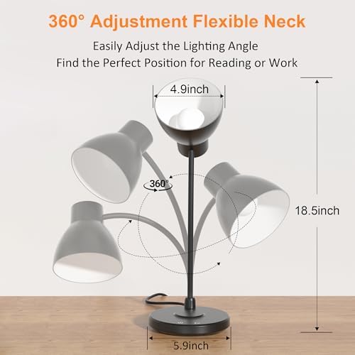 LED Desk Lamp for Home Office with Wireless Charger, Black