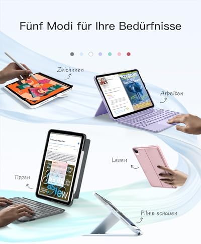 Inateck for iPad (A16) 11th/10th Gen Case with Keyboard, Ultralight 450g