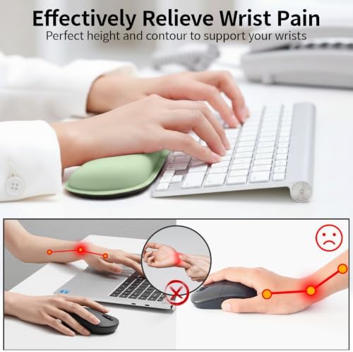 Bloss 2 Green Wrist Rest for Mouse & Keyboard, Ergonomic Wrist Support