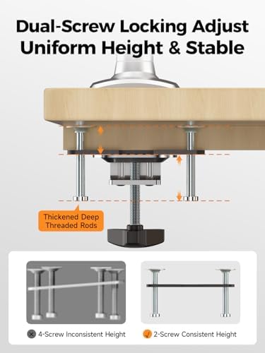 Suptek Heavy Duty Monitor Mount Desk Clamp Plate Accessories Under Table Metal Desk Accessories fit for Suptek Monitor Arm Mount, Designed to Fit Irregularly Shaped Table, Black