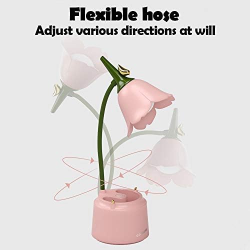Pink Desk Lamp, Rechargeable LED with USB Charging, 3 Color Modes & Stepless Dimming, Cute for College Dorm Bedroom Reading
