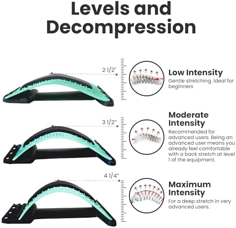 Just A Feeling Back Stretcher Lower - Lumbar Support & Back Cracker w/Silicone & Foam Pads - Spinal Decompression Device for Sciatica, Herniated Disc, Back Popper for Back Pain w/Chair Strap