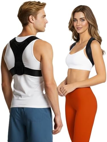 Back Brace Posture Corrector,Adjustable Posture Corrector For Men Women,Comfortable Back Brace For Posture Support,Effective Pain Relief,Improve Sitting Posture For Office Or Home, Black M