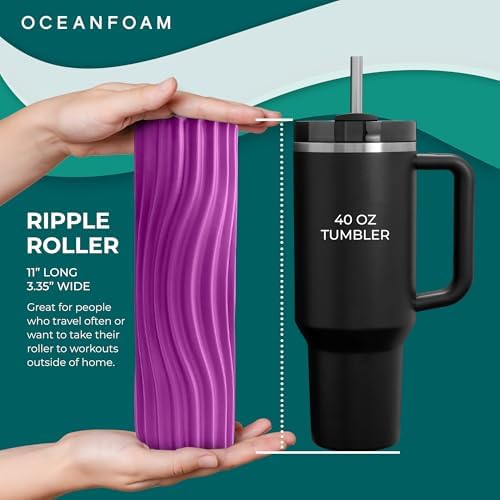 Oceanfoam Ripple Roller - Small Foam Roller for Physical Therapy (Magenta)