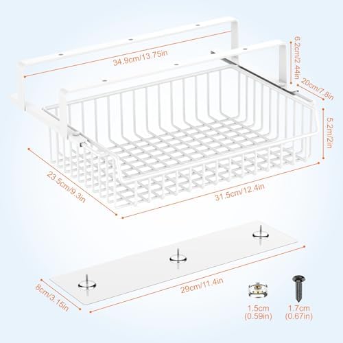 ENONCI Under Desk Storage Drawer Slide Out No Drill Metal Cabinet