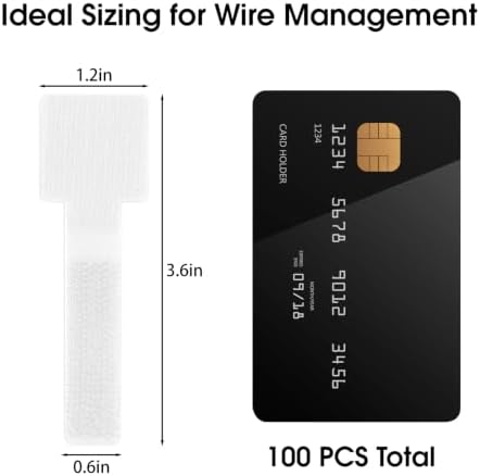 100 Pcs Cable Management Under Desk, Cable Ties, Cord Organizer Straps