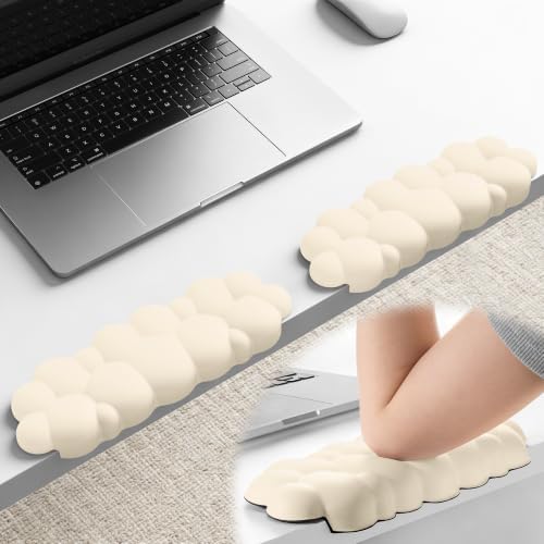 Laborio Elbow Pad for Desk, 2-Pack Cloud Elbow Rest(Beige), Edge Arm Rest